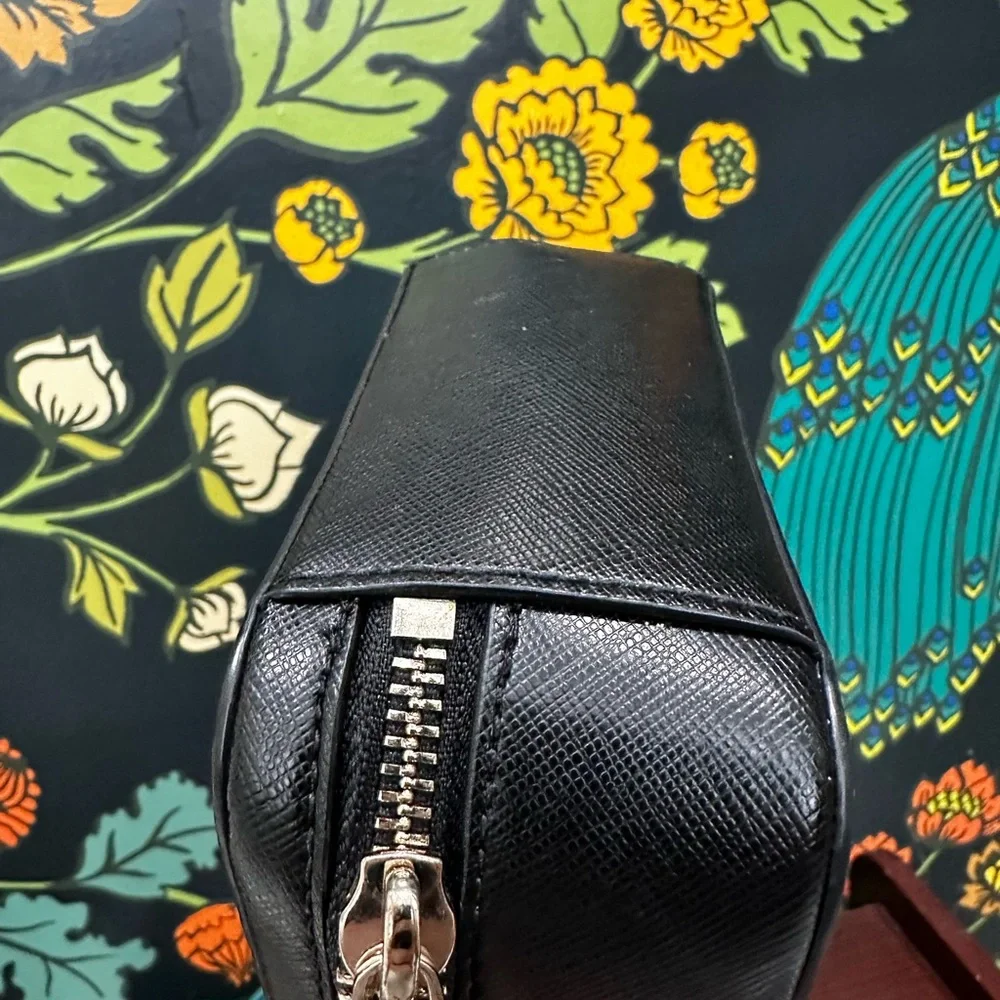 Kate Spade New York “Spencer” Black Saffiano Leather Dome Crossbody